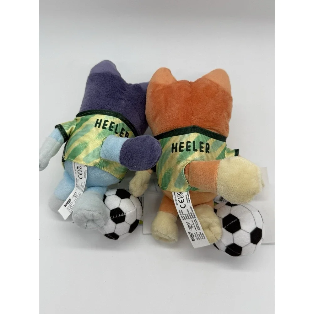 2026 SOCCER BLUEY & BINGO SET 2 Stuffed Plush w/Uniform & Ball 7.5